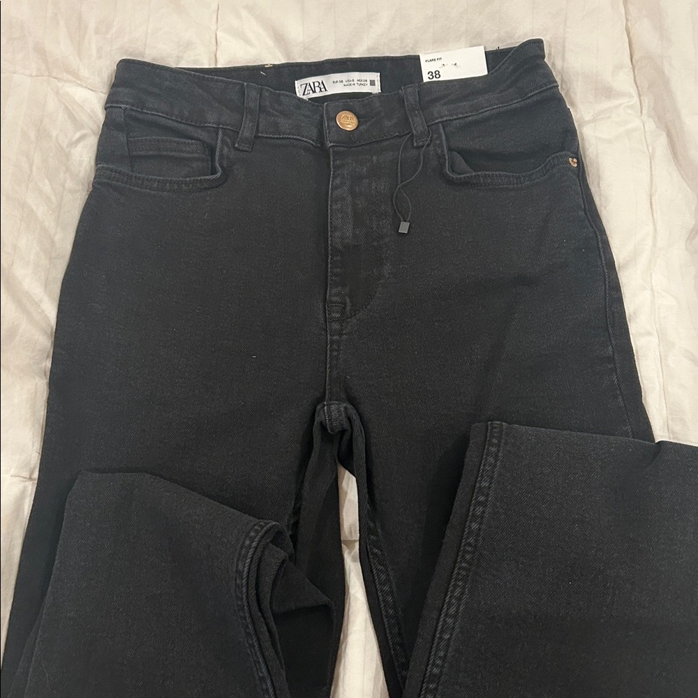 Zara Black Flare & Wide Leg Jeans - Picture 3 of 8